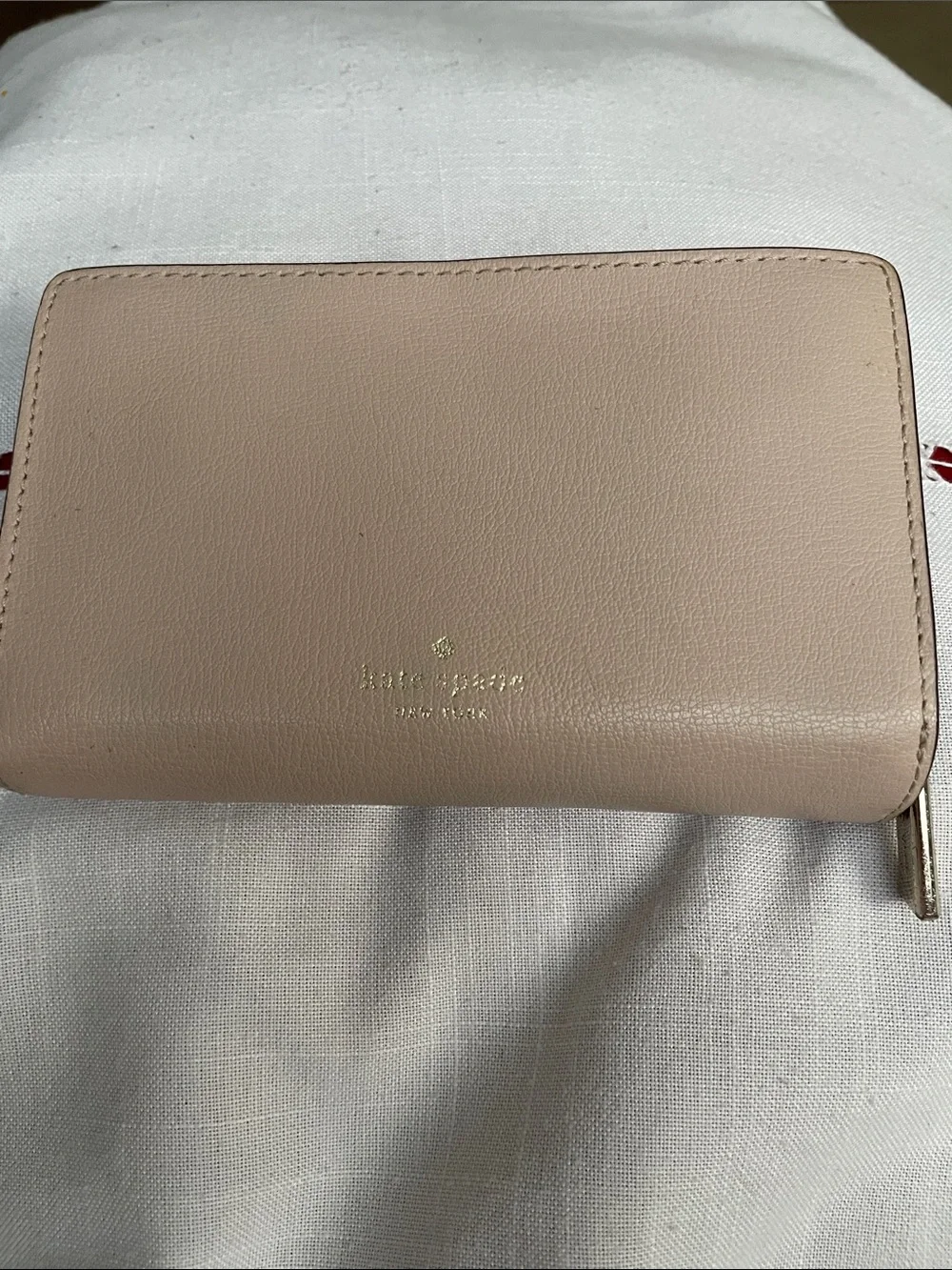 kate spade Blush Pebbled Leather Zip Around Wallet & Coin Holder
